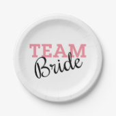 Team Bride Roze Manuscript Papieren Bordje (Voorkant)