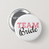 Team Bride Roze Manuscript Ronde Button 5,7 Cm (Voorkant /achterkant)