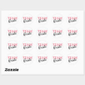 Team Bride Roze Manuscript Ronde Sticker (Vel)