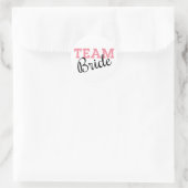 Team Bride Roze Manuscript Ronde Sticker (Tas)