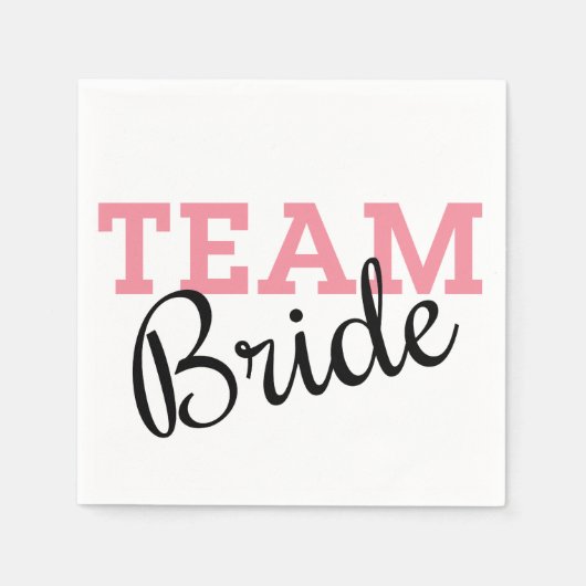 Team Bride Roze Manuscript Servetten (Voorkant)