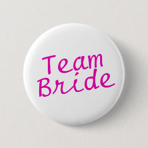 Team Bride Roze Ronde Button 5,7 Cm
