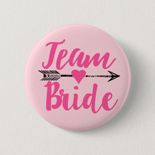 Team Bride|Roze Ronde Button 5,7 Cm (Voorkant)