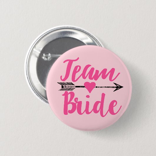 Team Bride|Roze Ronde Button 5,7 Cm (Voorkant /achterkant)