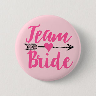 Team Bride Roze Ronde Button 5,7 Cm