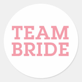 Team Bride Roze Ronde Sticker