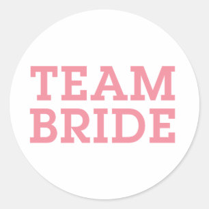 Team Bride Roze Ronde Sticker