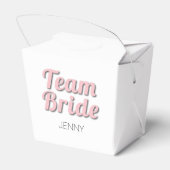 Team Bride Roze Schaduw Bedankdoosjes (Achterkant)