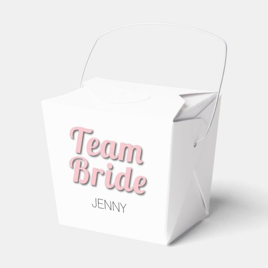 Team Bride Roze Schaduw Bedankdoosjes (Voorkant Zijde)