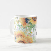 Team Bride. Rustige zonnebloemen - Eigen weddensch Koffiemok (Voorkant links)