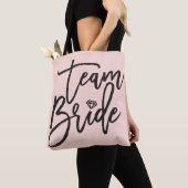 Team Bride Script Diamond Bridal Party Canvas tas (Dichtbij)
