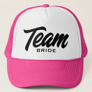Team Bride scripttypografie bruiloft Trucker Pet