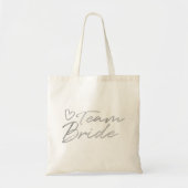 Team Bride - Silver faux canvas tas (Voorkant)