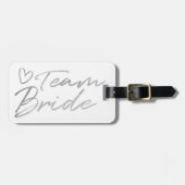Team Bride - Silver faux folie bagagelabel (Voorkant horizontaal)
