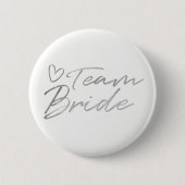 Team Bride - Silver faux folieknop Ronde Button 5,7 Cm (Voorkant)