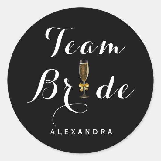 Team Bride Sticker (Voorkant)