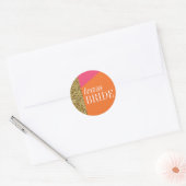 Team Bride Sticker, Gold Glitter, kleurenblokken Ronde Sticker (Envelop)
