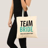 Team Bride Turquoise Bachelorette Party Tote Bag (Voorkant (product))