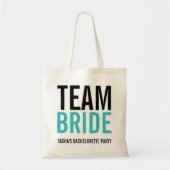 Team Bride Turquoise Bachelorette Party Tote Bag (Voorkant)