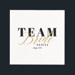 TEAM BRIDE Two-Tone Servet<br><div class="desc">Modern ontwerp voor de klassieke kip. Goud effect met ruimte voor een naam. Een deel van een collectie.</div>