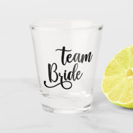 Team Bride typografie met harten bruiloft Shot Glas