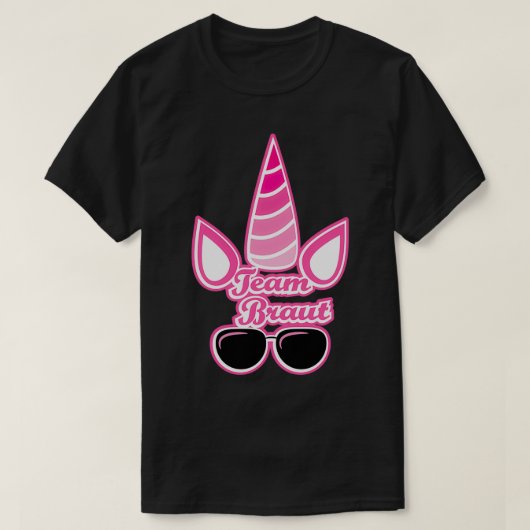 Team bride unicorn t-shirt (Design voorkant)