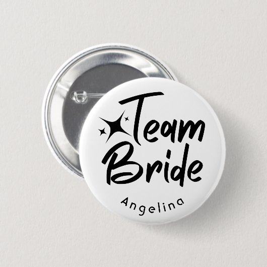Team Bride Vrijgezellenfeest Button (Voorkant /achterkant)