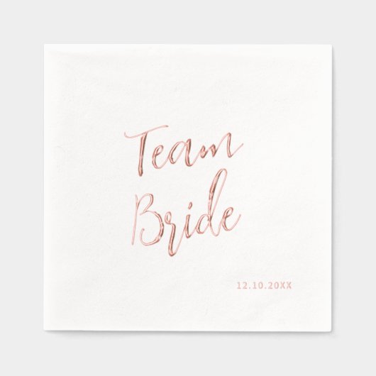 Team Bride Vrijgezellenfeest Folie Servetten (Voorkant)