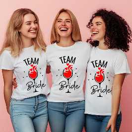 "Team Bride" vrijgezellenfeest T-shirt