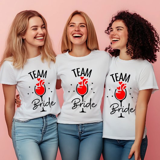 "Team Bride" vrijgezellenfeest T-shirt