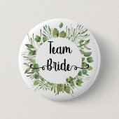 Team Bride waterverf botanische blad Ronde Button 5,7 Cm (Voorkant)
