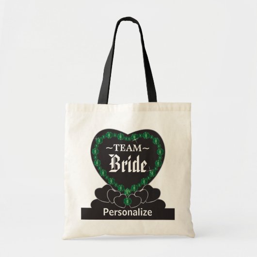 Team Bride | Weddenschap | Emerald Green | DIY-tek Tote Bag (Voorkant)