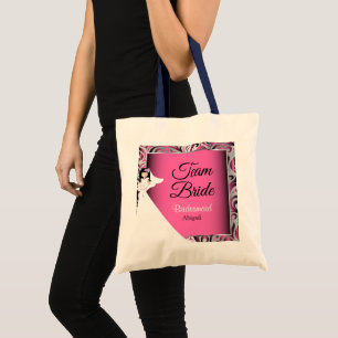 Team Bride   Weddenschap   Roze   DIY-tekst Tote Bag