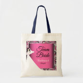 Team Bride | Weddenschap | Roze | DIY-tekst Tote Bag (Voorkant)