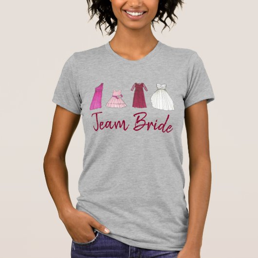 TEAM BRIDE Wedding Bridal Party Dresses T-shirt (Voorkant)