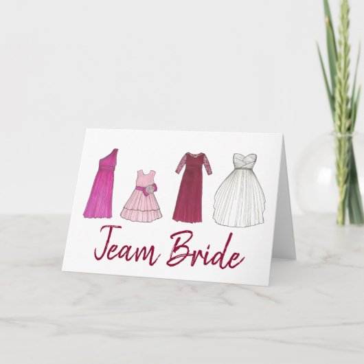 TEAM BRIDE Wedding Bridal Party Invitation Kaart (Voorkant)