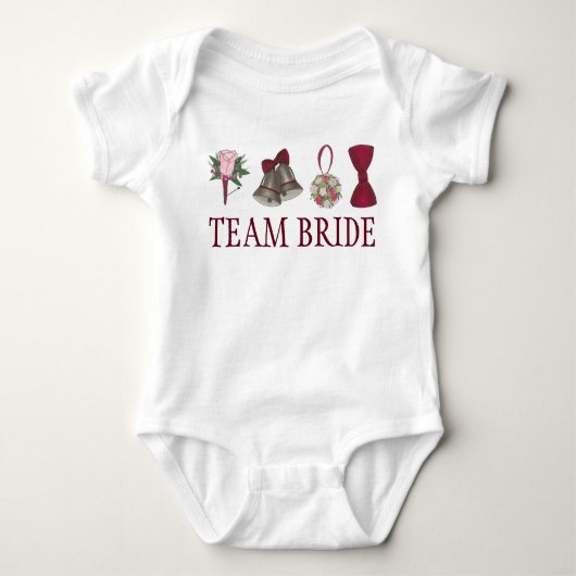 TEAM BRIDE Wedding Bridal Roos Party Bloemenmeisje Romper (Voorkant)