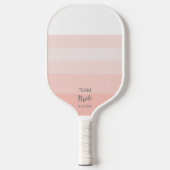 Team Bride Wedding Party Pink Stripe Persoonlijk Pickleball Paddle (Voorkant)