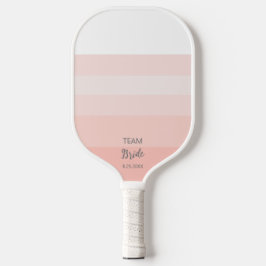 Team Bride Wedding Party Pink Stripe Persoonlijk Pickleball Paddle