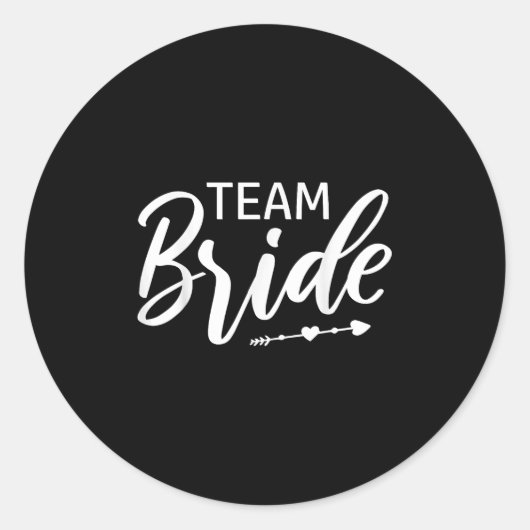 Team Bride Wedding Party Ronde Sticker (Voorkant)