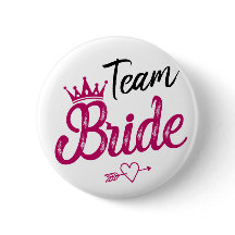 Team Bride wit met roze kroon en roze/zwarte tekst