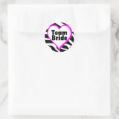 Team Bride Zebra Stripes Ronde Sticker (Tas)