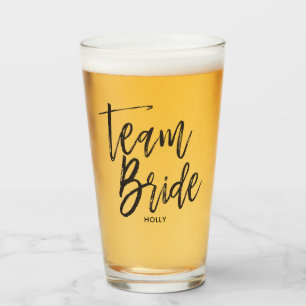 Team Bride Zwarte stijl Glas