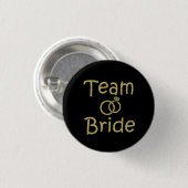 Team Bridesmaid Gold Glitter-toets Ronde Button 3,2 Cm (Voorkant /achterkant)