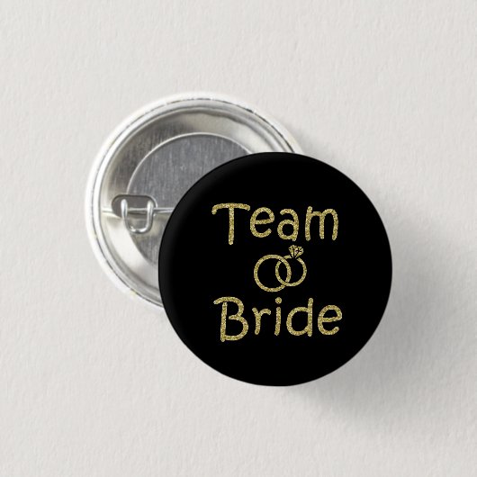 Team Bridesmaid Gold Glitter-toets Ronde Button 3,2 Cm (Voorkant /achterkant)