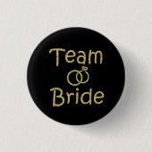 Team Bridesmaid Gold Glitter-toets Ronde Button 3,2 Cm (Voorkant)