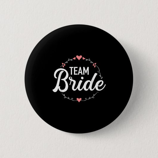 Team Bruid Bachelorette Feest Ronde Button 5,7 Cm (Voorkant)