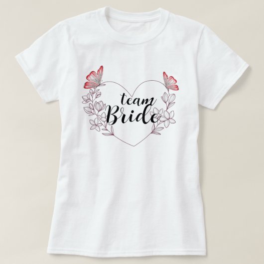 Team Bruid Bachelorette Feest T-shirt (Design voorkant)