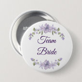 Team Bruid Bloem Knop | Trouwfeest Favor Ronde Button 7,6 Cm (Voorkant /achterkant)