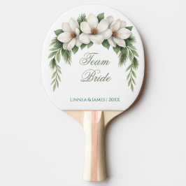 Team Bruid Bruidegom Magnolia Winter Wedding Pine Tafeltennisbatje